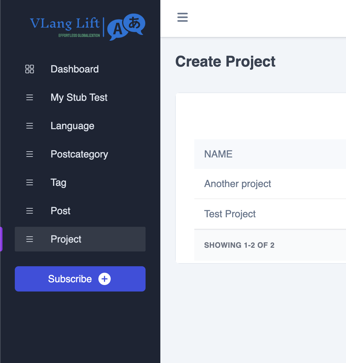 Project Sidebar